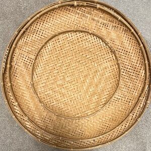 Woven Bamboo Flat Wall Basket Set